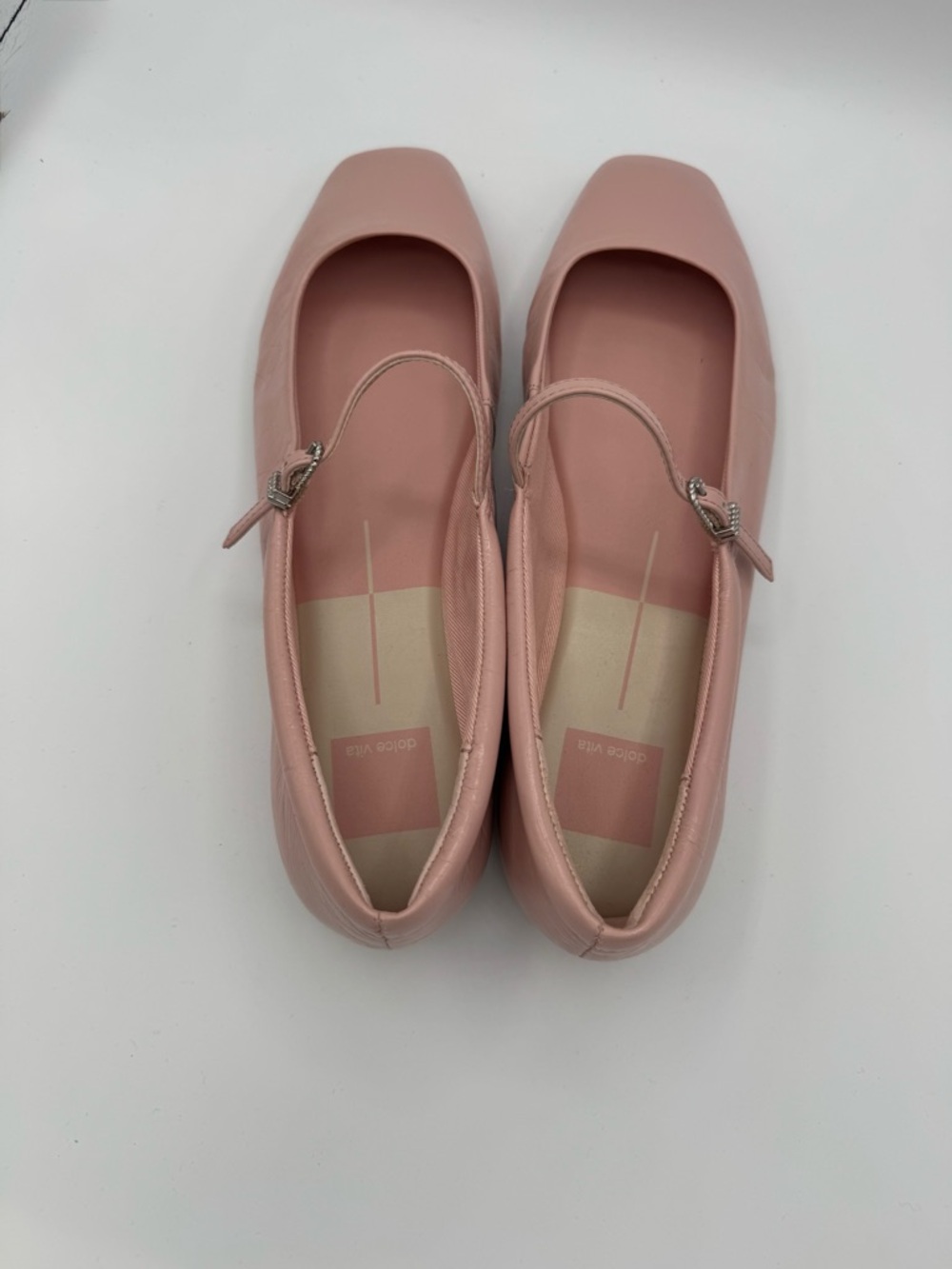 Dolce Vita Blush Pink Leather Mary Jane Ballet Flats, size 8.5, never worn
